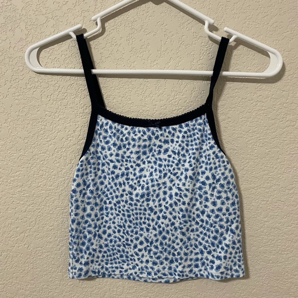 Brandy Melville Rare Cheetah Tank Top Blue